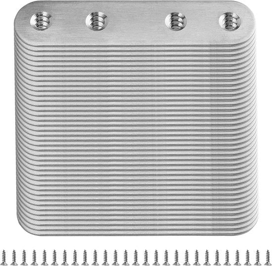 40 connettori in acciaio inox a placchetta 80 x 17 mm - connettore a placchetta per legno - connettore a placchetta in metallo zincato con fori