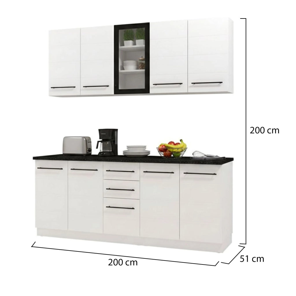 Cucinino Monale, Cucina 2 Cassetti, Elettrodomestici non inclusi, Bianco
