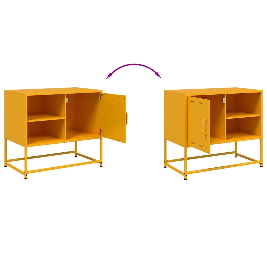 Mobile TV | Armadietto TV | Mobile Porta TV Giallo Senape 68x39x60,5 cm in Acciaio