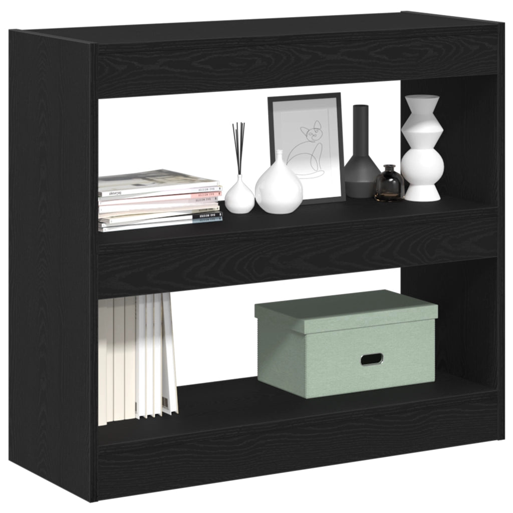 Armadio per libri in rovere nero  - 80x30x72 cm