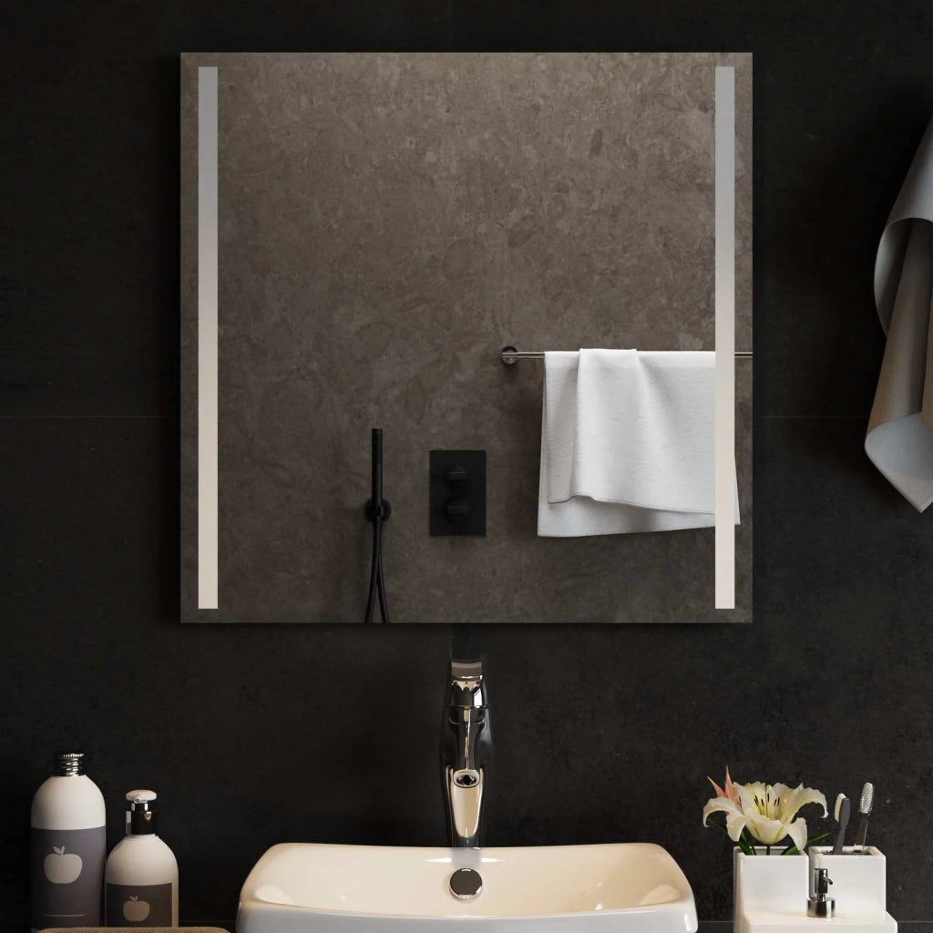 Specchio da bagno LED Trasparente 60 x 60 cm vetro temperato 42045790