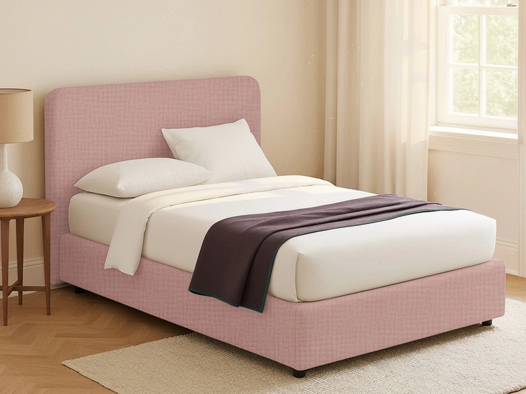 Bury, Letto Matrimoniale Sfoderabile Made in Italy, Rosa