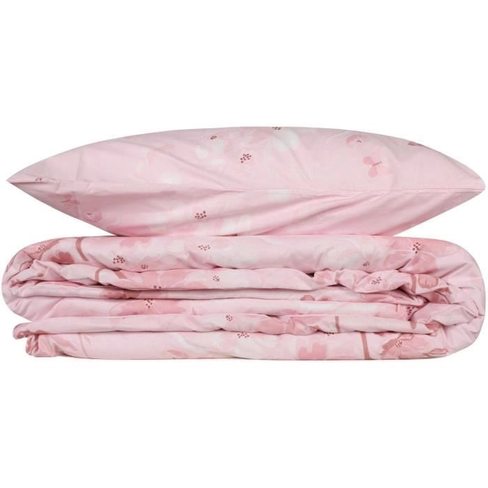 Completo letto - 1 copripiumino 220 x 240 cm + 2 federe 60 x 60 cm - 100% cotone rinforzato - Rosa