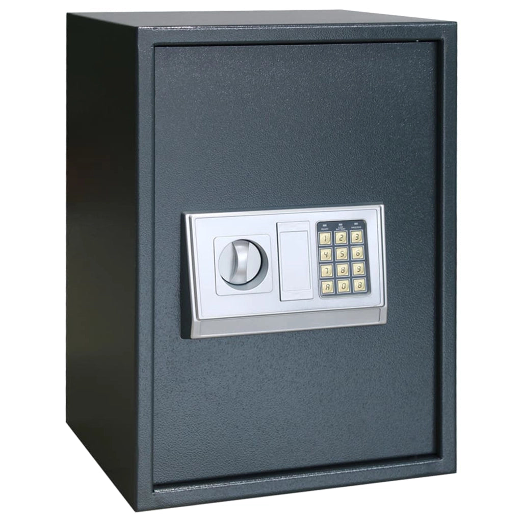 Cassaforte Elettronica Digitale Grigio Scuro 35x31x50 cm Acciaio