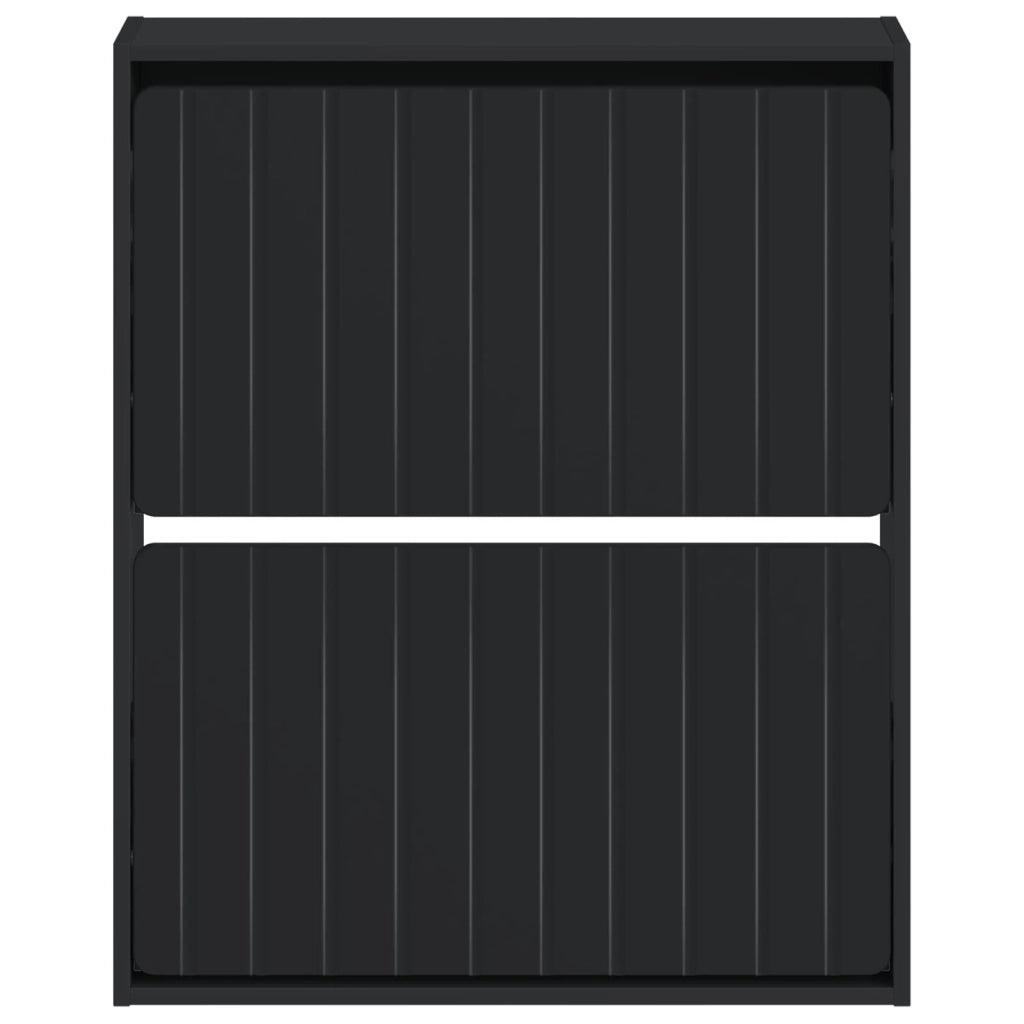 Mobiletto per Scarpe da Muro ZWOLLE 71 x 17 x 86 cm Nero 896416
