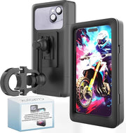 Supporto per Bicicletta - Supporto per smartphone acqua resistente con finestra posteriore e fissaggio indeformabile - compatibile con smartphone fino a 7.5 pollici - sicurezza e protezione completa