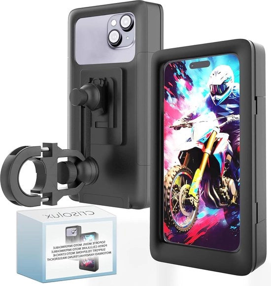Supporto per Bicicletta - Supporto per smartphone acqua resistente con finestra posteriore e fissaggio indeformabile - compatibile con smartphone fino a 7.5 pollici - sicurezza e protezione completa