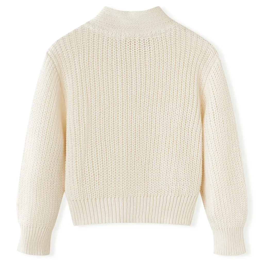 Cardigan da Bambina Lavorato a Maglia Bianco Neve 116 14587