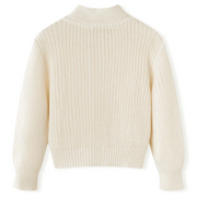 Cardigan da Bambina Lavorato a Maglia Bianco Neve 116 14587