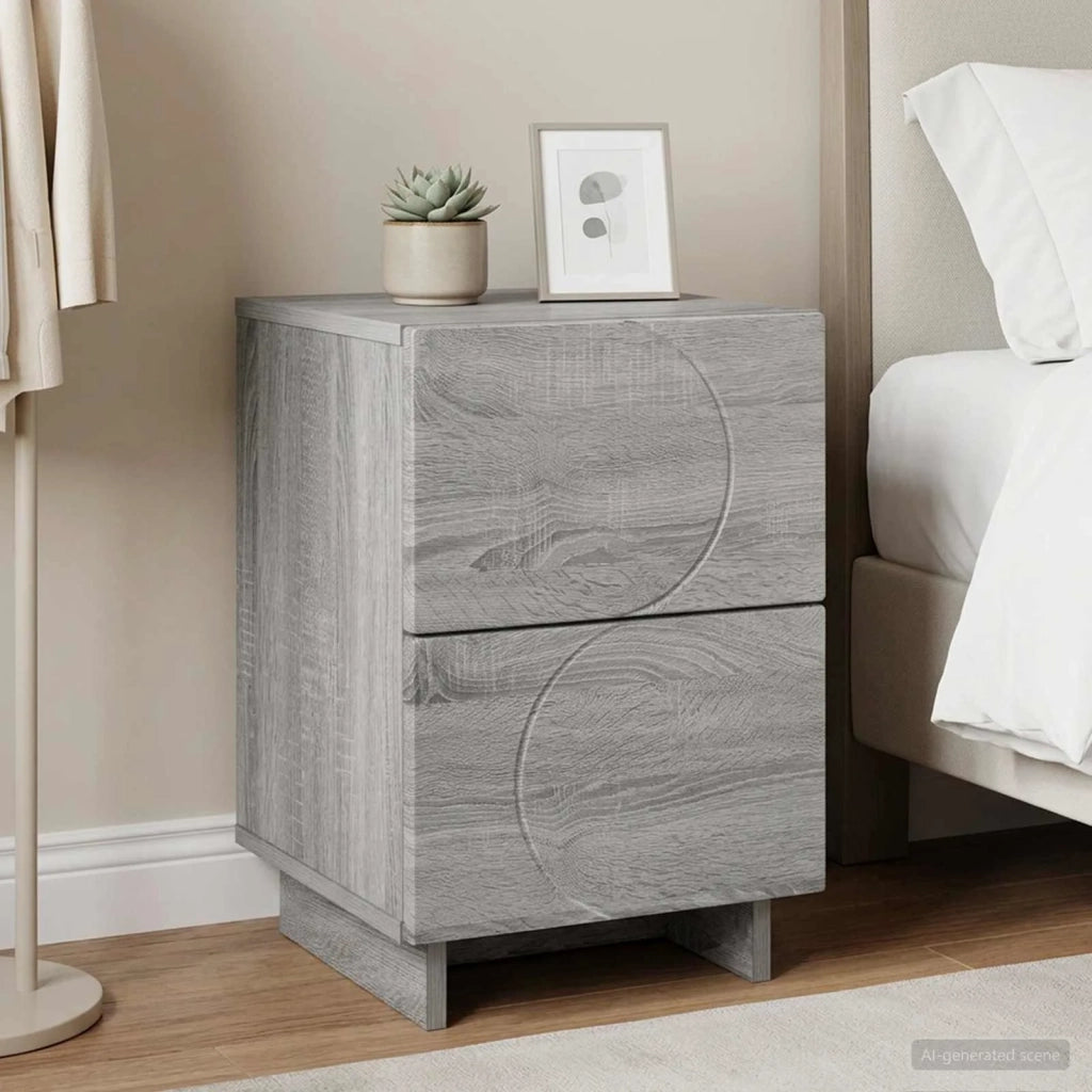 Armadio da Notte Sonoma grigio 33,5 x 34,5 x 50 cm 8011399