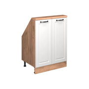Mobile cucina sottotetto R-Line Bianco rustico/Rovere dorato 60 cm con 2 porte Vicco