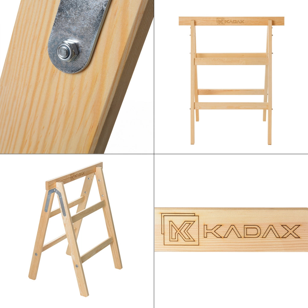 KADAX - Cavalletto da officina pieghevole, robusto supporto in legno