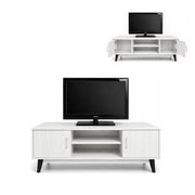 MOBILE TV IN MDF COLOR BIANCO LEGNO CON DUE ANTE E DUE RIPIANI MISURE: 140X38X44CM
