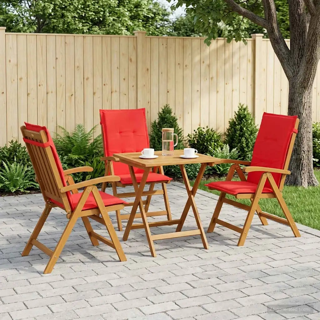 Sedie da giardino reclinabili 3 pz Naturale 42041437