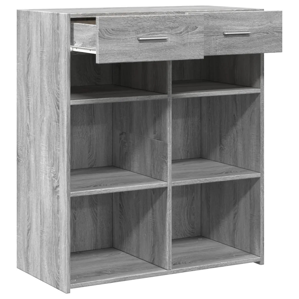 vidaXL Credenza Grigio Sonoma 80x42,5x93 cm in Legno Multistrato