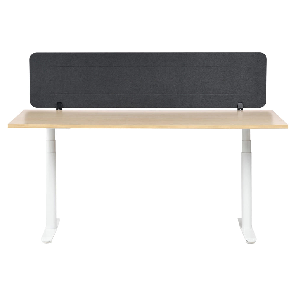 Pannello divisorio Grigio Scuro Copertura in tessuto 160 x 40 cm Schermo acustico Morsetti di montaggio modulari Casa Ufficio