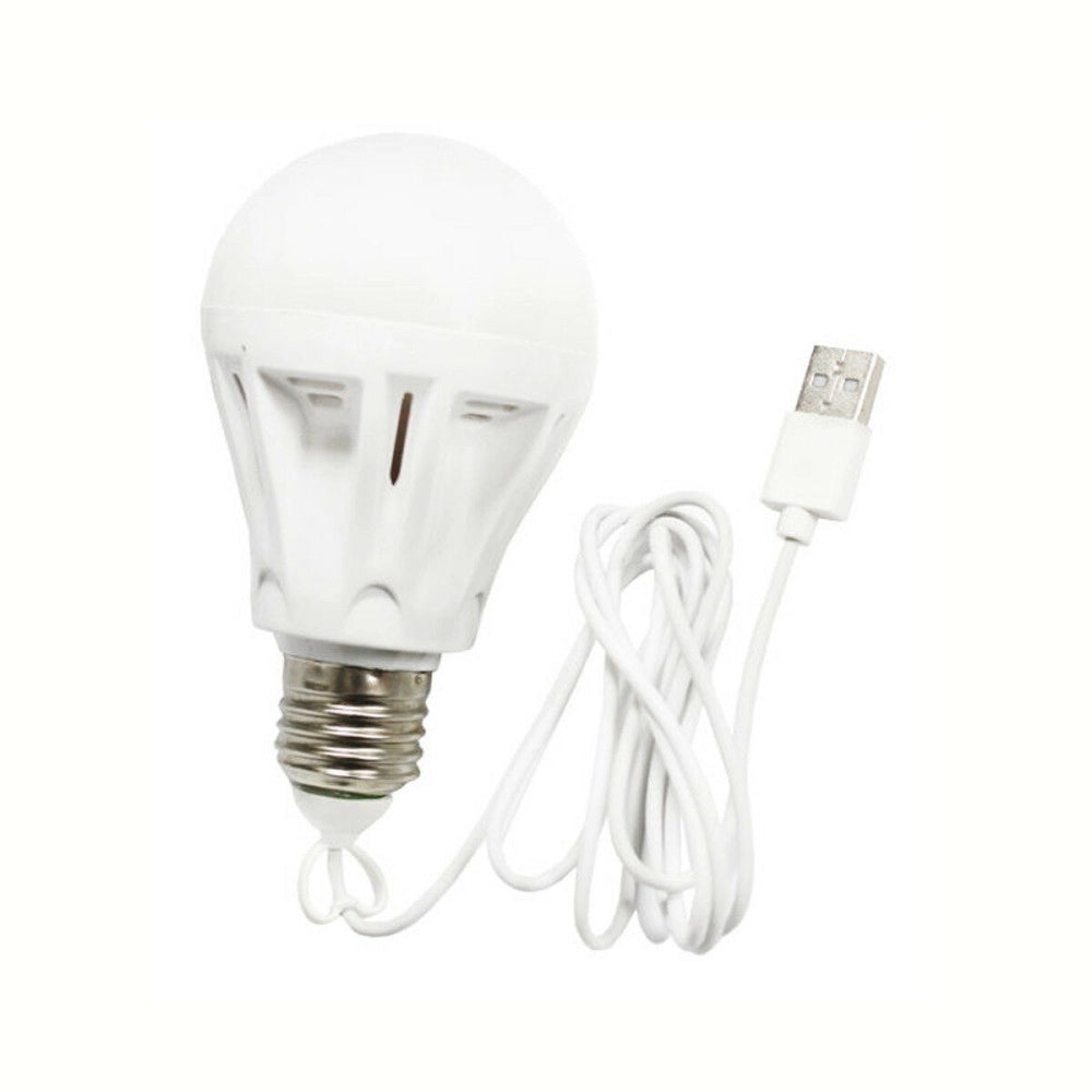 Trade Shop - Lampadina Lampada Led Usb 3w 5w 7w 5v Luce Bianca Portatile Campeggio Emergenza -