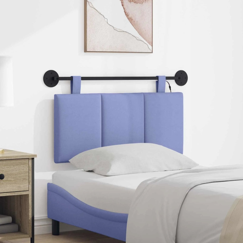Testiera sospesa Con luce LED Blu jeans Tessuto