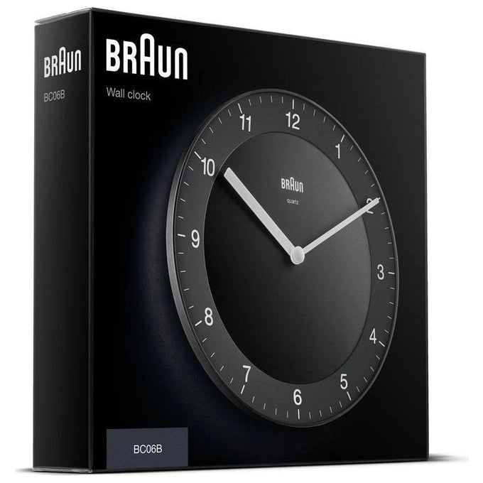 BRAUN 67076 BC 06 B Orologio da Parete al Quarzo Forma Circolare Quadrante Nero colore Nero