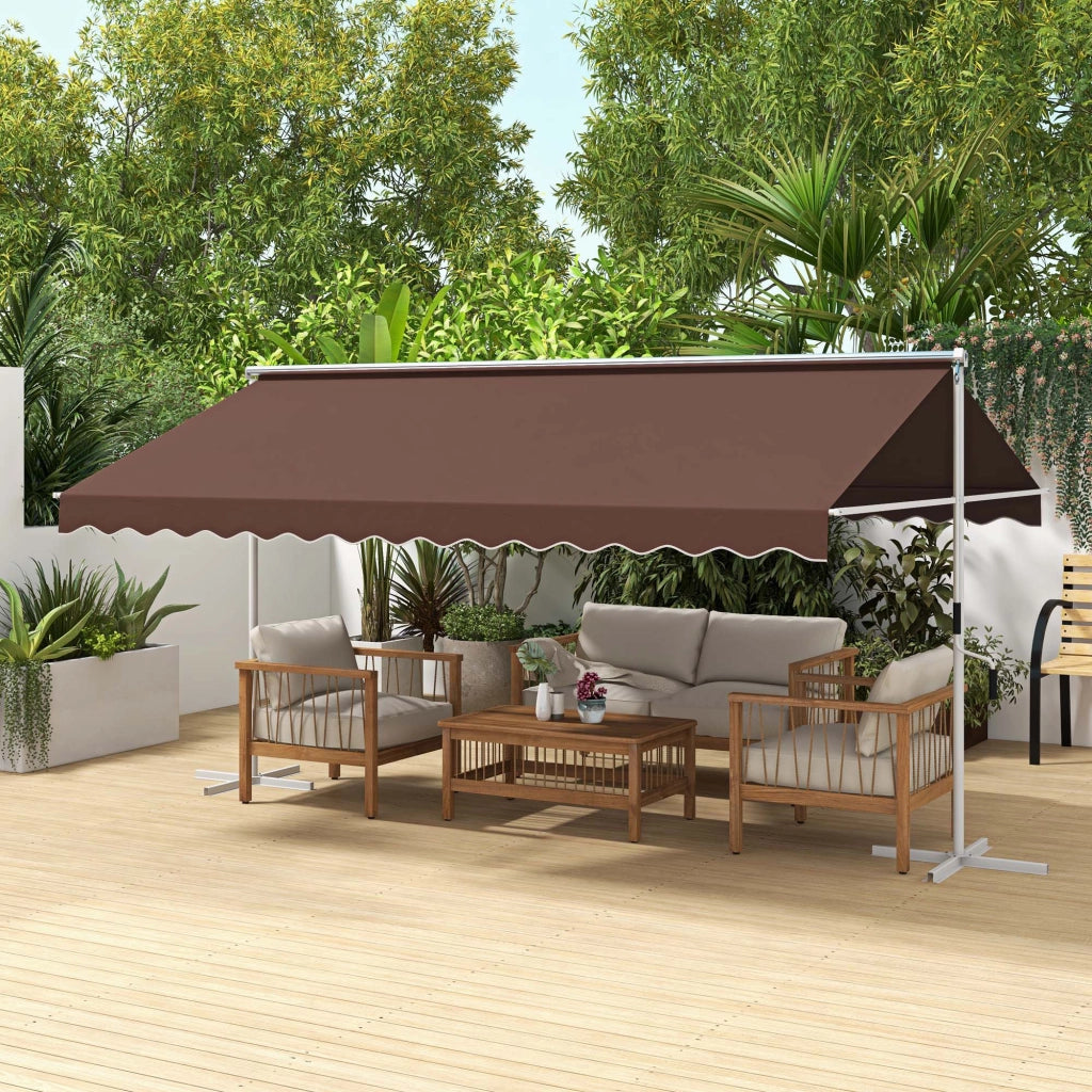 Tenda da sole ¨C zephmum ¨C 4.5x3.4m, regolabile, marrone