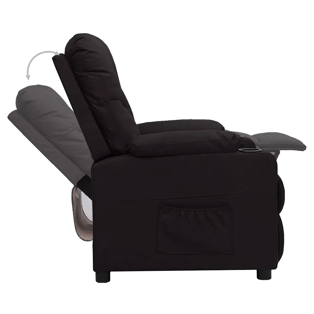 Divano Sedia-Poltrona Reclinabile Nera in Similpelle 810316