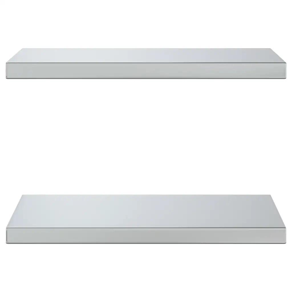 Mensole a Muro 2 pz 50x30x3 cm Argento in Acciaio Inossidabile