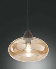 3489-50-125 EDISON VETRO AMBRA COMPLETO DI CAVO X KIT LUCI D.27CM H14CM