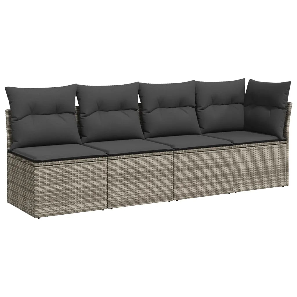 Set Divano da Giardino 8 pz con Cuscini Grigio in Polyrattan 3275310