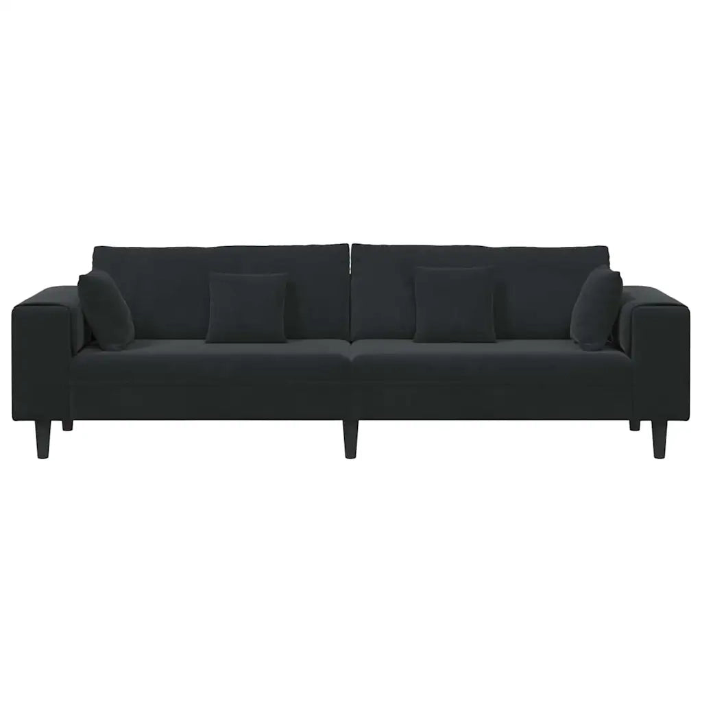 Divano Nero 250 x 77 x 76 cm Velluto 3335158
