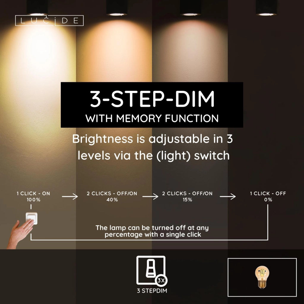 Lampadina LED filamento E27 3W ambra sfera Lucide