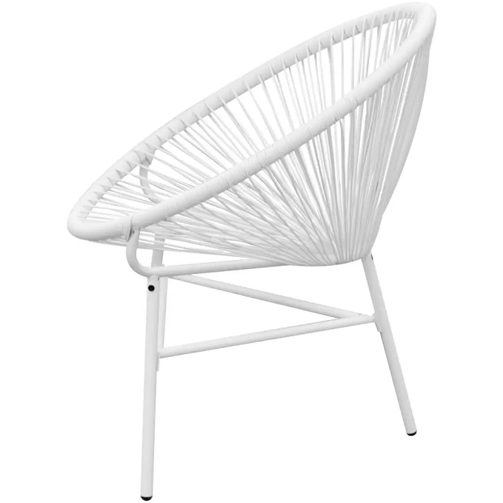 Sedia da Giardino | Sedie da Esterno Acapulco in Polyrattan Bianco