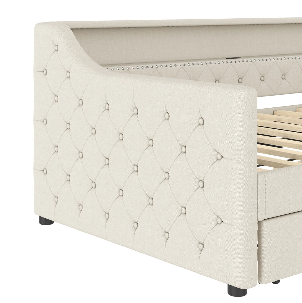 Divano letto con letto estraibile, LED e USB, 90 x 200 cm