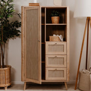 Credenza 3 cassetti e anta effetto rafia KUTA53 colore rovere sonoma