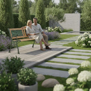 Garden Bench 122 Cm Cast Iron And Solid Fir Wood