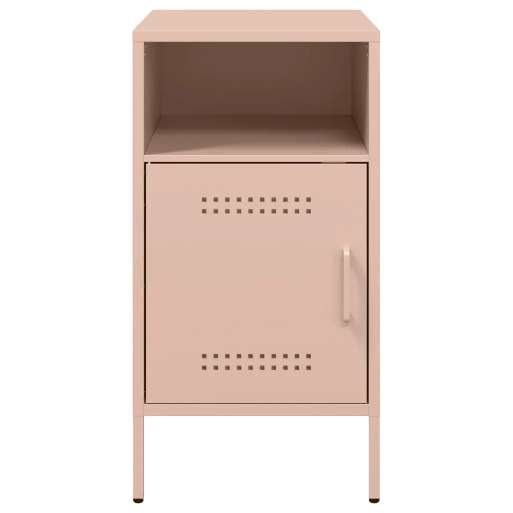 Set di 2 Comodini | Armadio da Notte | Mobiletto da notte Rosa 36x39x68 cm in Acciaio