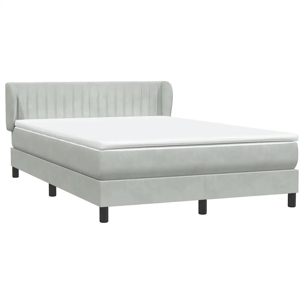 Giroletto a Molle con Materasso Grigio Chiaro 160x220cm Velluto 3317739