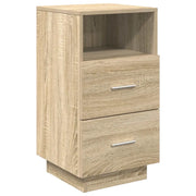 Comodino | Armadio da Notte | Mobiletto da notte con 2 Cassetti Rovere Sonoma 36x36x68 cm