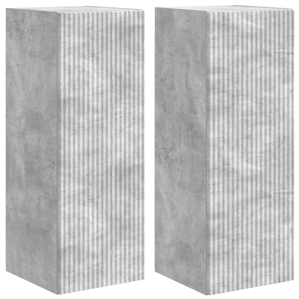 Mobile TV da parete 2 pz-Set di 2 Mobile TV a Muro-Credenza TV Calcestruzzo 30 x 31 x 80 cm