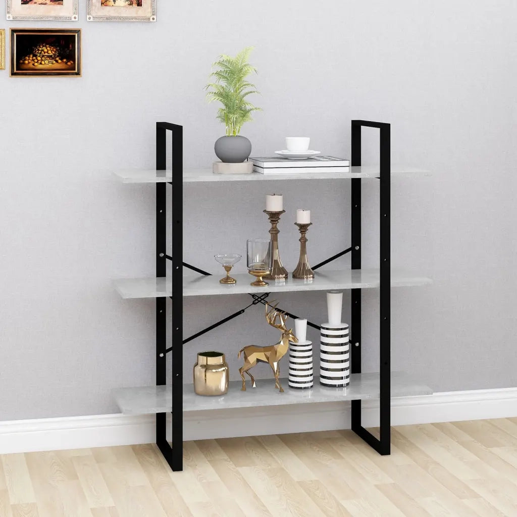 Libreria Grigio Cemento 100x30x105 cm in Legno Multistrato 806551