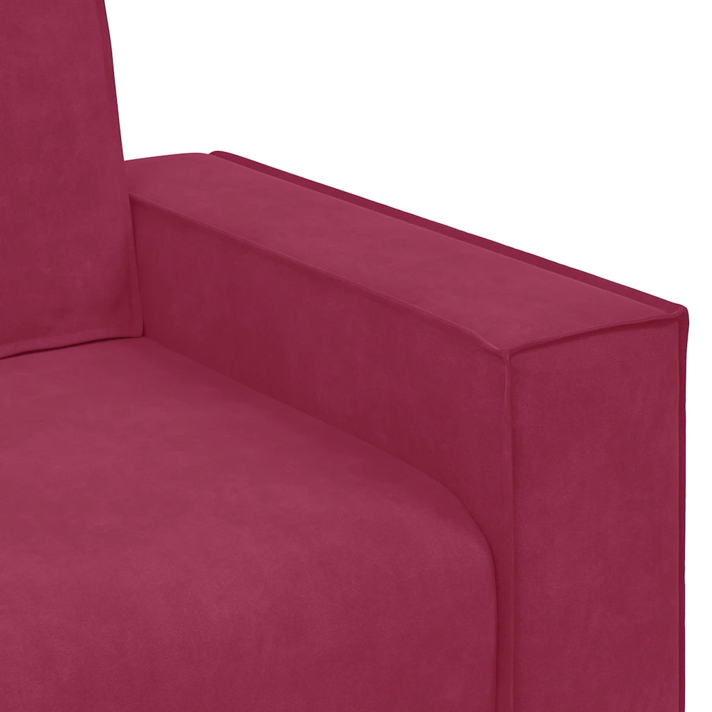 Set di Divani 3 pz con Cuscini Rosso Vino in Velluto 3324622