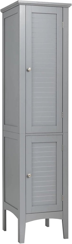 Mobile Portaoggetti da Bagno a 5 Livelli con Ante e Scomparti, Organizer per WC, Cucina e Soggiorno, 38 x 38 x 160 cm, 3 Colori