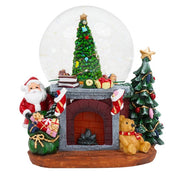 Ampolla Natalizia a Batteria 19x16,5x20 cm in Resina con Trenino Babbo Natale Musica e Luci