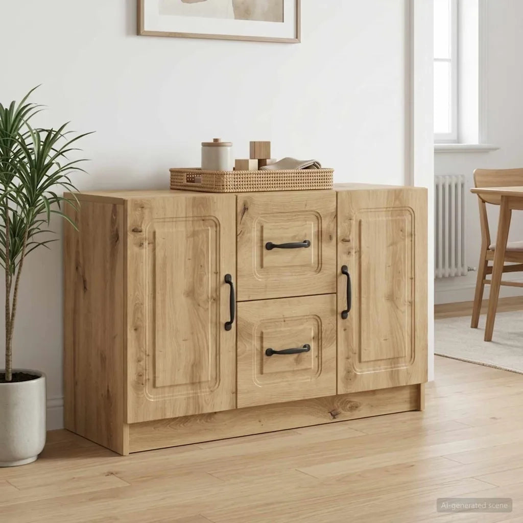 Credenza con cassetto Rovere Artigianale 89 x 34,5 x 57 cm 895814