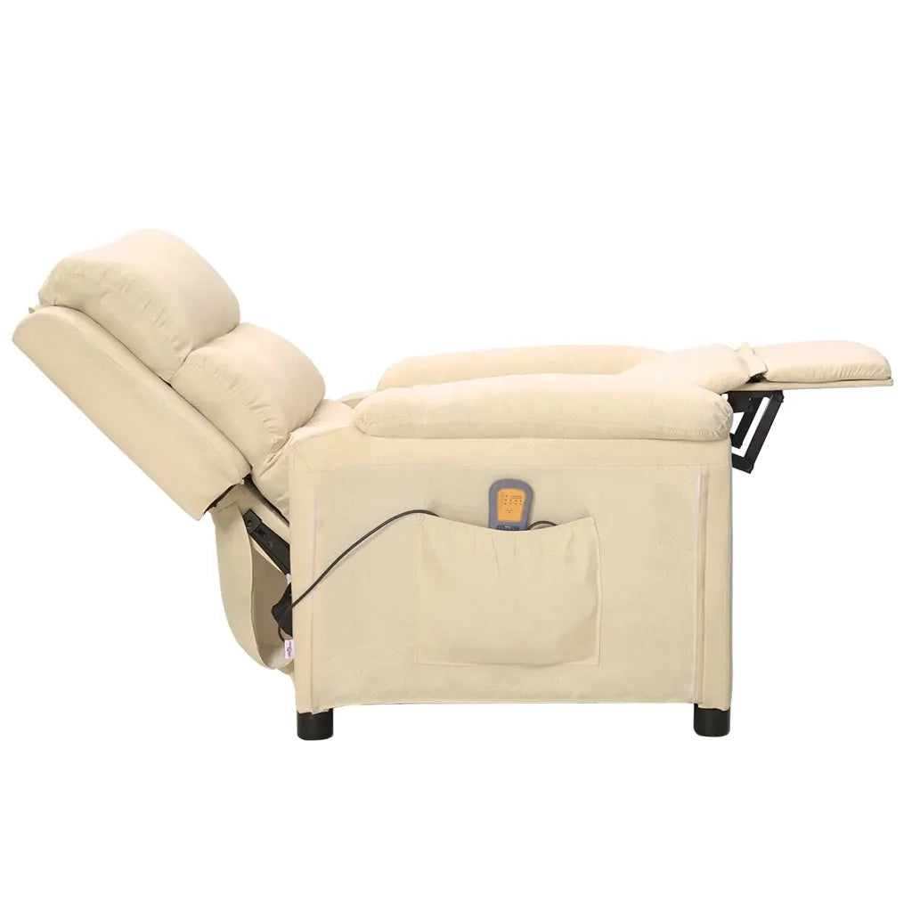 Poltrona Massaggiante Crema in Tessuto 342360
