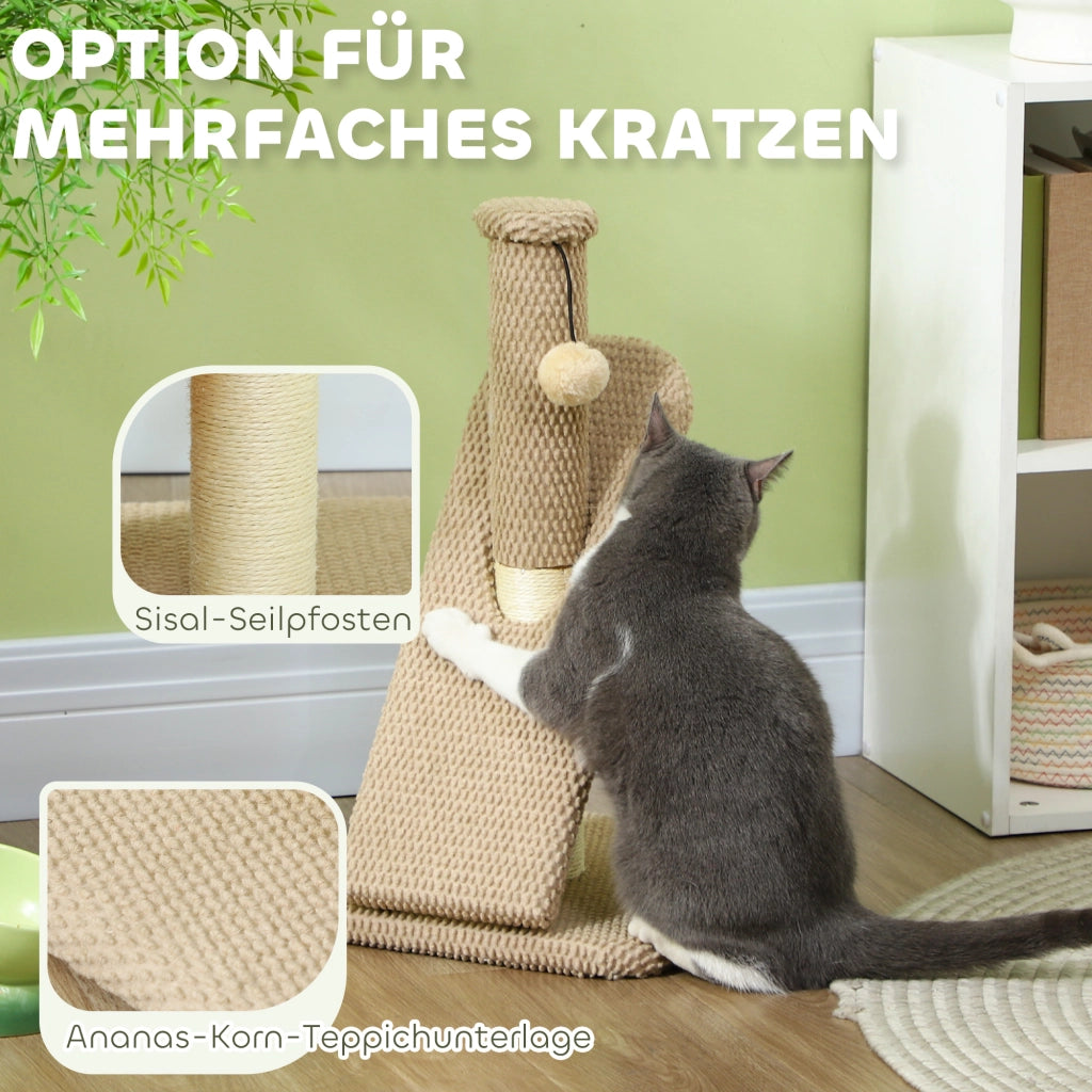 Tiragraffi per Gatti con Cuscino e Gioco ¨C Zephmum ¨C Beige 54 cm