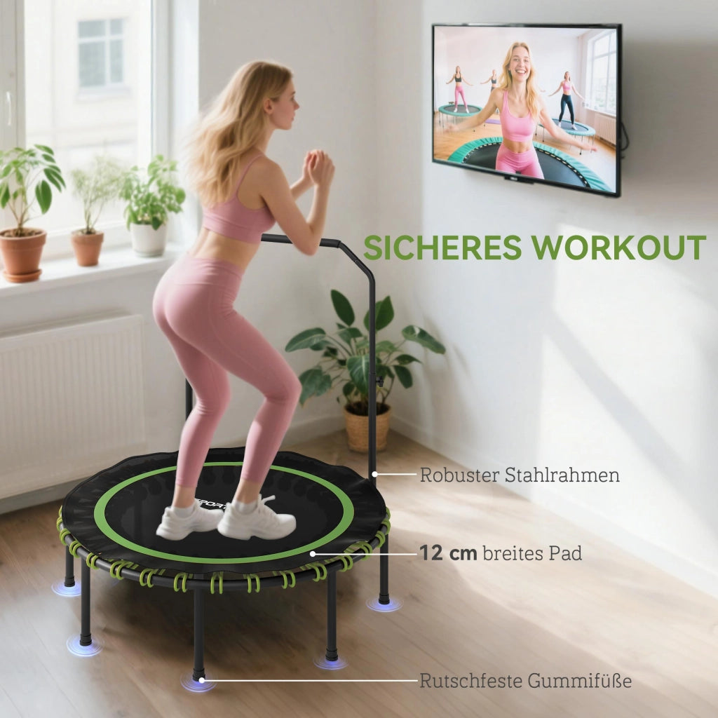 Tappeto elastico fitness ¨C zephmum ¨C verde, acciaio, plastica, regolabile