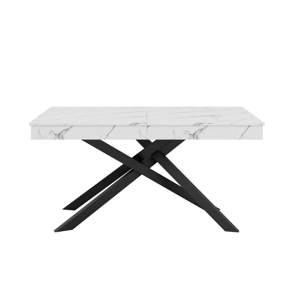 Tavolo da pranzo allungabile 140-180x80 cm; MDF bianco