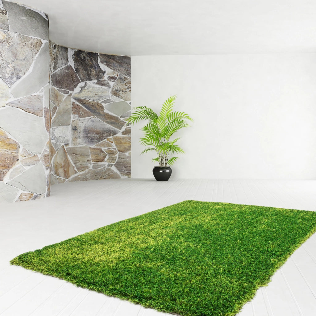 Tappeto Shaggy Diamond 700 a pelo lungo verde