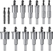 Kit di sega a gusci TCT per fori profondi 127mm-54mm per metallo - Acciaio inossidabile - Ferro - Legno - Plastica con punte di pilotaggio - 14 pezzi