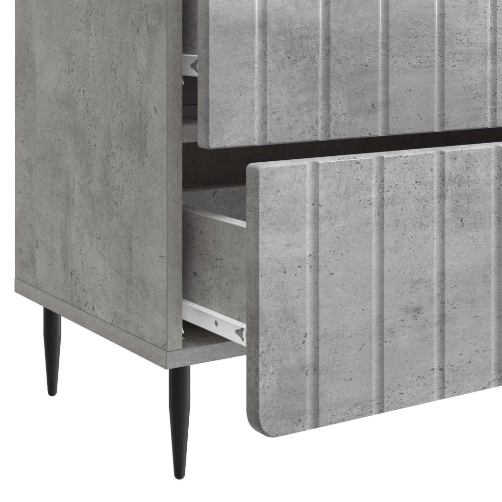 Armadio da Notte Grigio Cemento 62 x 34,5 x 49,5 cm 894318